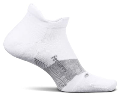 Feetures Merino 10 Cushion - No Show Tab Socks White