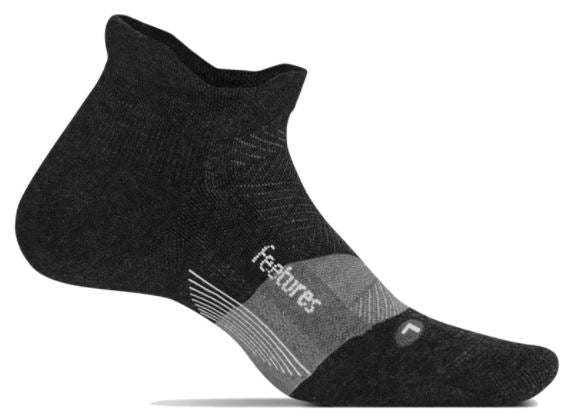 Feetures Merino 10 Ultra Light - No Show Tab Socks Charcoal