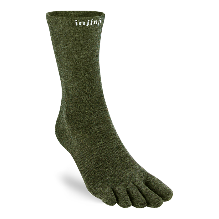 Injinji Liner Wool - Crew Socks Forest
