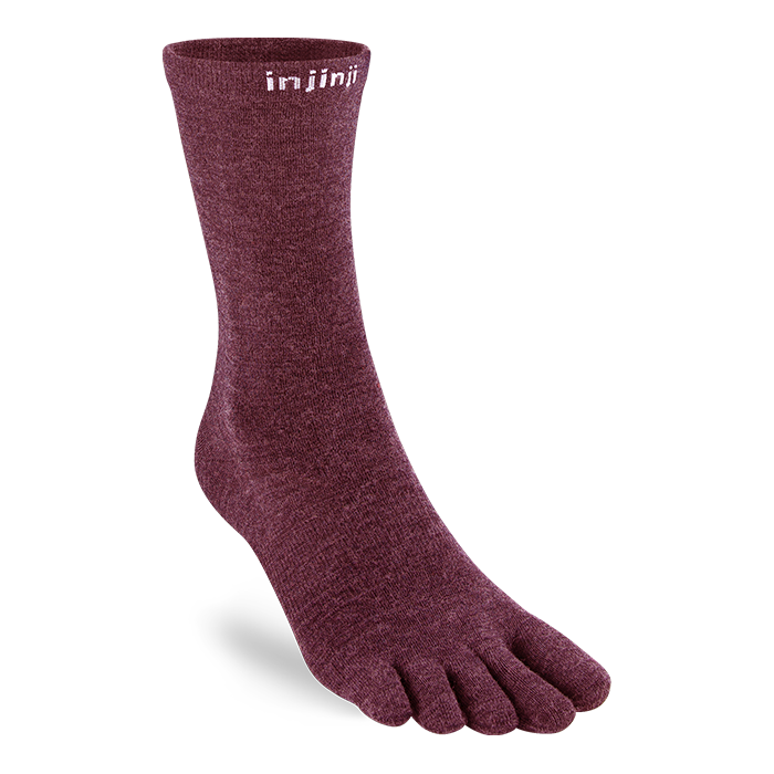 Injinji Liner Wool - Crew Socks Garnet