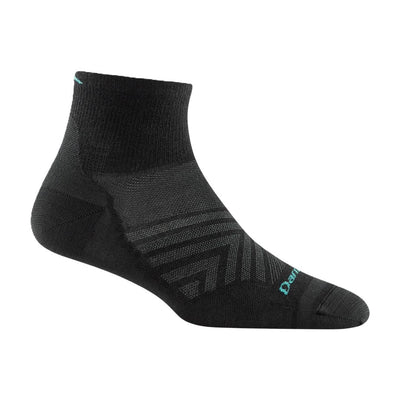 Darn Tough Women's Run Ultra-Lightweight - Quarter Socks Black