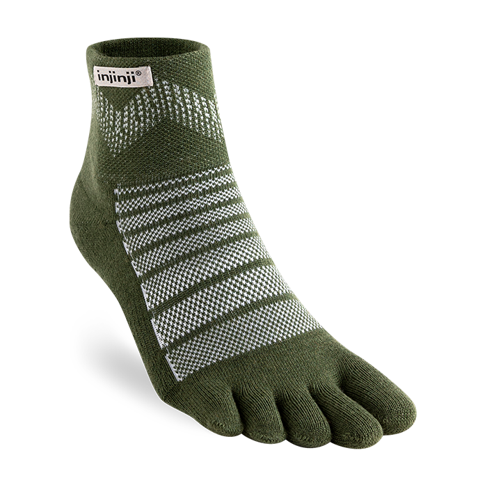 Injinji Outdoor Midweight NuWool - Mini Crew Socks Forest