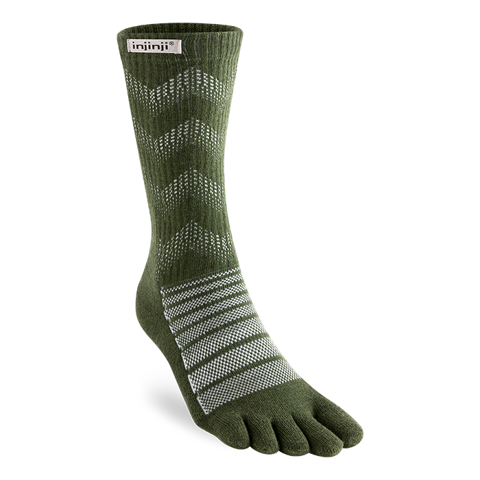 Injinji Outdoor Midweight NuWool - Crew Socks Forest