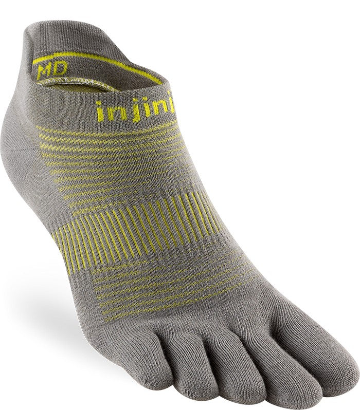 Injinji Run Lightweight - No Show Socks Neon Silver