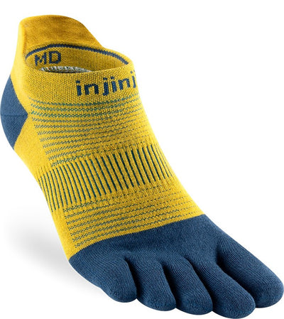 Injinji Run Lightweight - No Show Socks Royal Yellow