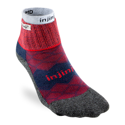 Injinji Men's Liner + Runner - Mini Crew Socks Brick