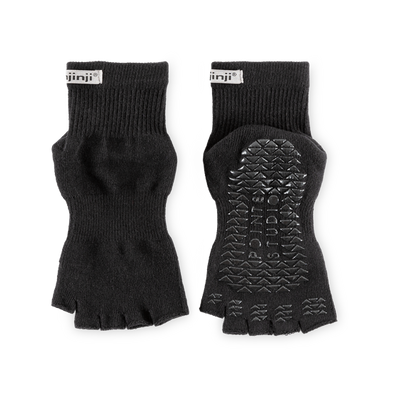 Injinji Grip Toeless - Mini Crew Socks Black