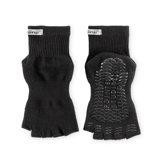 Injinji Grip Toeless - Mini Crew Socks Black