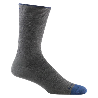 Darn Tough Men's Solid Crew Lifestyle No Cushion Lightweight - Crew Socks Gray