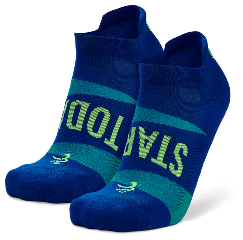 Balega Grit & Grace - No Show Socks Start Today: Neon Blue/Mellow Lime