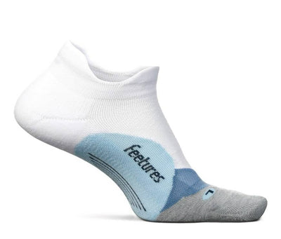 Feetures Elite Light Cushion - No Show Tab Socks White Sky