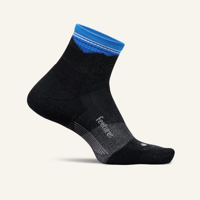Feetures Elite Trail Max Cushion - Quarter Socks Blue Ridge Charcoal