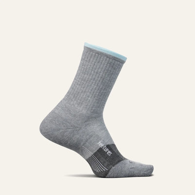 Feetures Elite Trail Max Cushion - Mini Crew Socks Light Gray