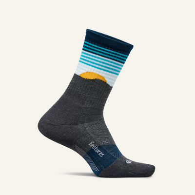 Feetures Elite Trail Max Cushion - Mini Crew Socks Table Rock Gray