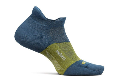 Feetures Merino 10 Cushion - No Show Tab Socks Midnight Moss