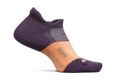 Feetures Merino 10 Cushion - No Show Tab Socks Spicy Plum