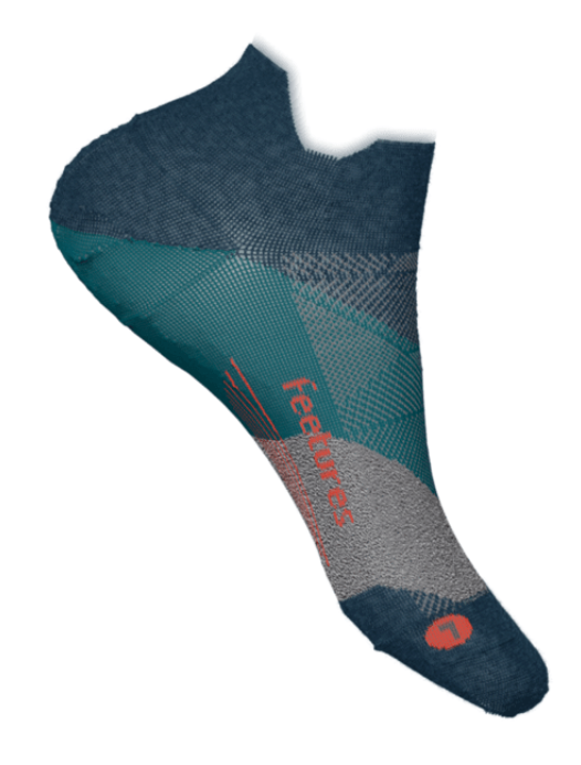 Feetures Elite Ultra Light - No Show Tab Socks Trek Teal