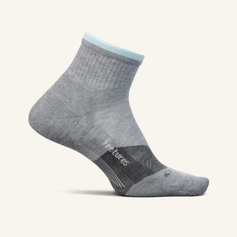 Feetures Elite Max Cushion - Quarter Socks Light Gray