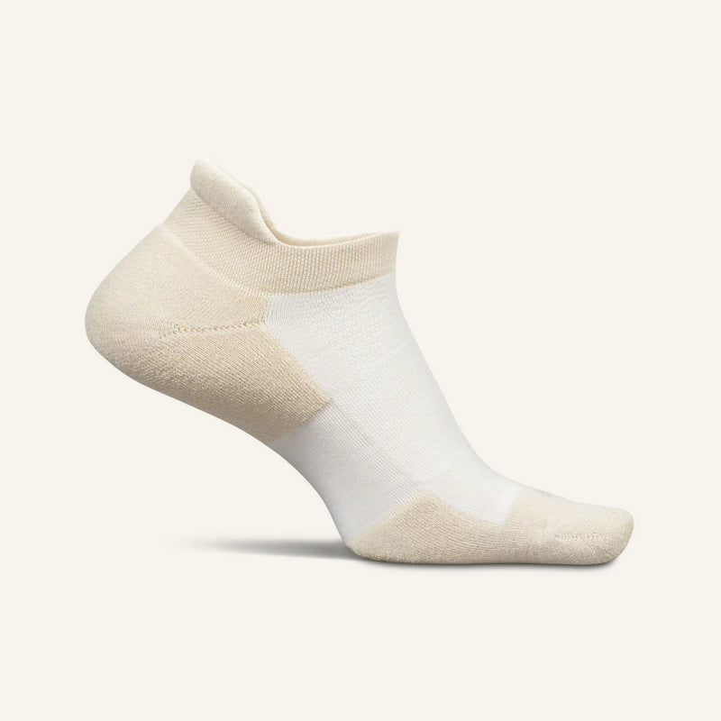 Feetures High Performance Max Cushion - No Show Tab Socks Chai Latte