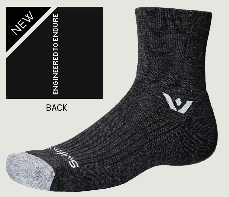 Swiftwick Pursuit Four - Quarter High Socks Coal Gray