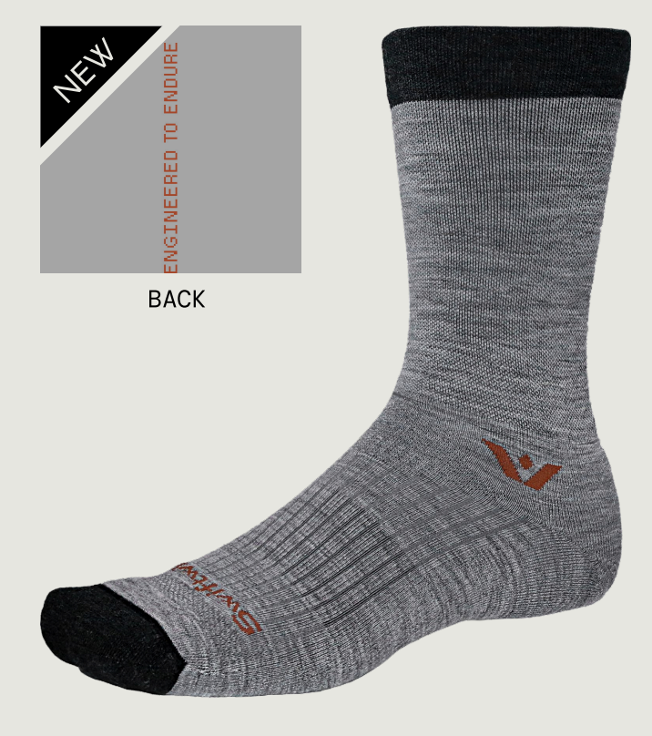 Swiftwick Pursuit Seven - Crew Socks Heather Crimson Stripe