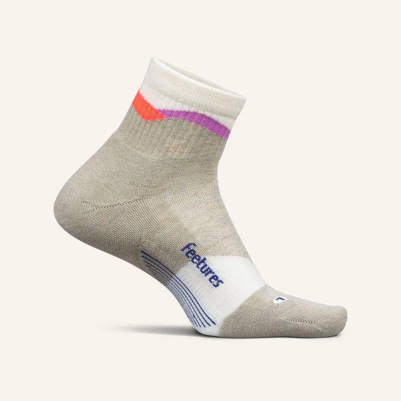 Feetures Elite Trail Max Cushion - Quarter Socks Mountain High Cream