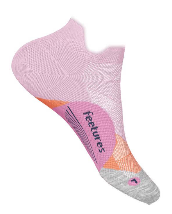 Feetures Elite Light Cushion - No Show Tab Socks Pink Blitz