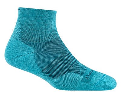 Darn Tough Women's Element Lightweight Athletic - Quarter Socks Cyan