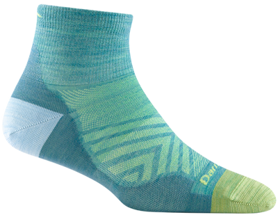 Darn Tough Women's Run Ultra-Lightweight - Quarter Socks Aqua