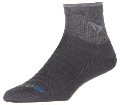 Drymax Running Lite-Mesh - Quarter Crew Socks Dark Gray/Gray Stripe