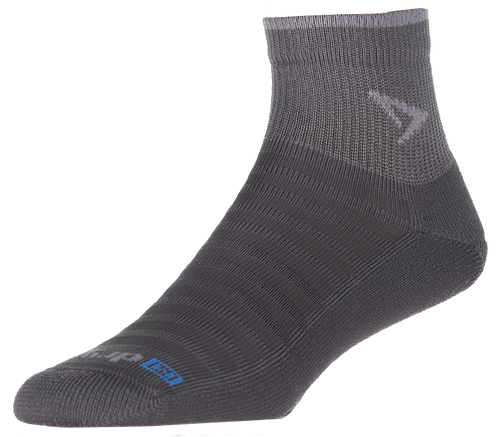 Drymax Running Lite-Mesh - Quarter Crew Socks Dark Gray/Gray Stripe