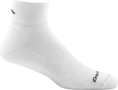 Darn Tough Men's Coolmax Run Ultra-Lightweight - Quarter Socks White