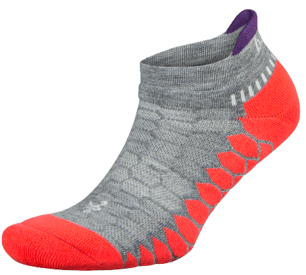 Balega Silver - No Show Socks Grey/Neon Coral