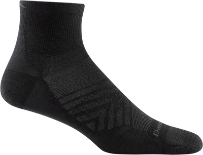 Darn Tough Men's Run Ultra-Lightweight - Quarter Socks Black