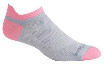 Wrightsock Women's Coolmesh II - Tab Socks Light Grey/NeonPink