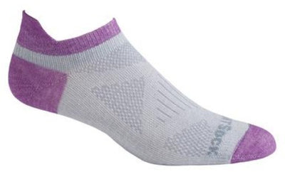 Wrightsock Women's Coolmesh II - Tab Socks Light Grey/Plum