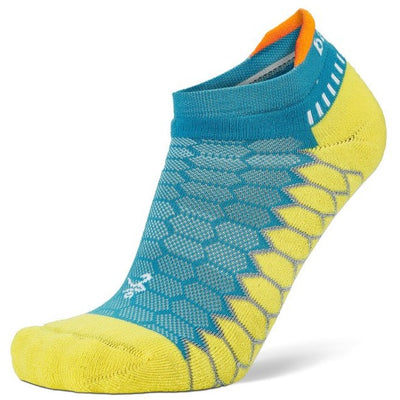 Balega Silver - No Show Socks Lake Blue/Blaze Yellow