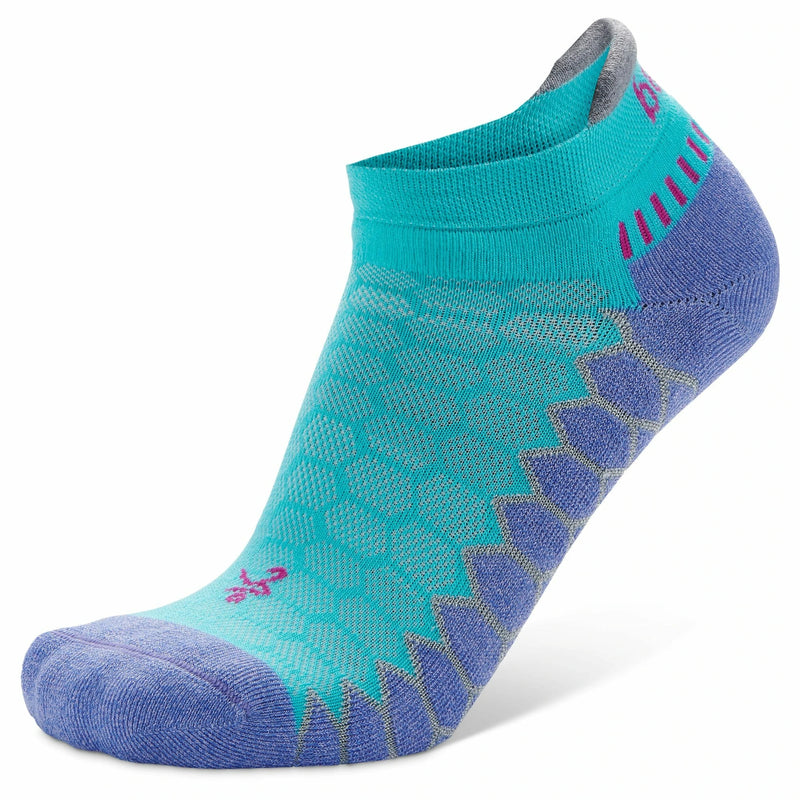 Balega Silver - No Show Socks Neon Aqua/Lavender