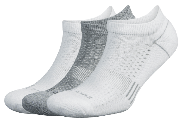 Balega Zulu Running Socks (3-Pack) Socks White/Grey