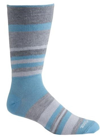 Wrightsock Eco Explore - Crew Socks Light Blue Stripe