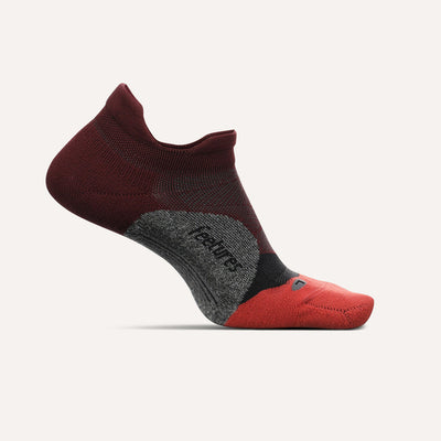 Feetures Elite Light Cushion - No Show Tab Socks Dark Cherry