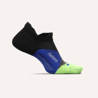 Feetures Elite Light Cushion - No Show Tab Socks Black Neon