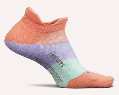 Feetures Elite Light Cushion - No Show Tab Socks Pop Off Peach