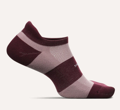 Feetures High Performance Cushion - No Show Tab Socks Spiced Wine