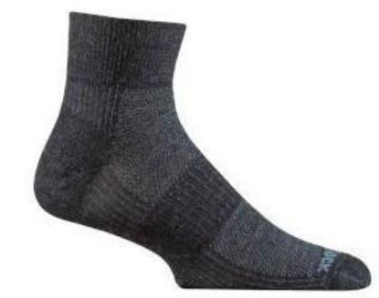 Wrightsock Merino Coolmesh II - Quarter Socks Grey/Black