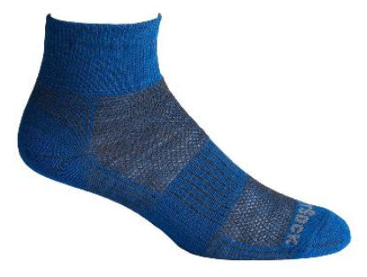 Wrightsock Merino Coolmesh II - Quarter Socks Grey/Electric Blue