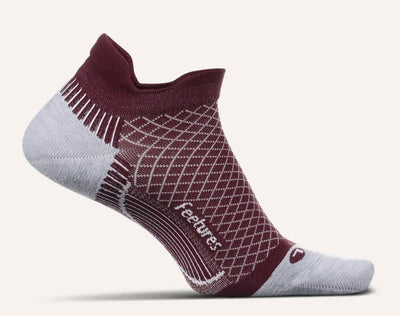 Feetures Plantar Fasciitis Relief Sock Light Cushion - No Show Tab Socks Bordeaux