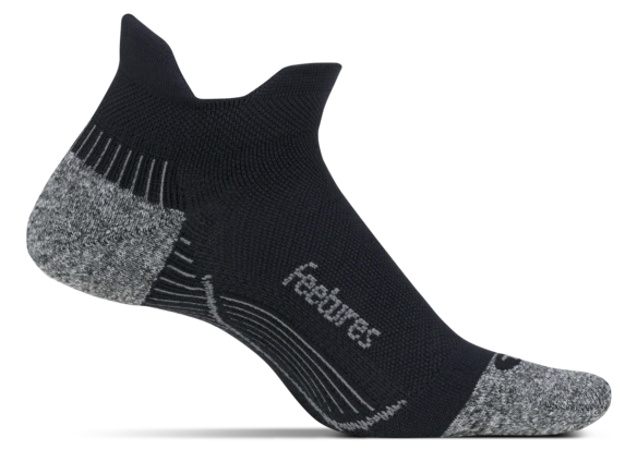 Feetures Plantar Fasciitis Relief Sock Light Cushion - No Show Tab Socks Black