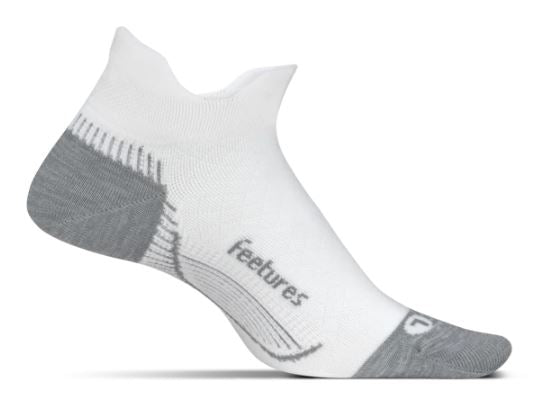 Feetures Plantar Fasciitis Relief Sock Light Cushion - No Show Tab Socks White