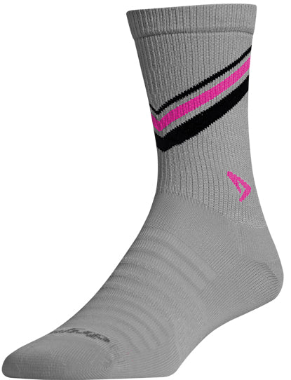 Drymax Hyper Thin Running - Crew Socks PIXIE NINJA - Light Gray/Black/Pink